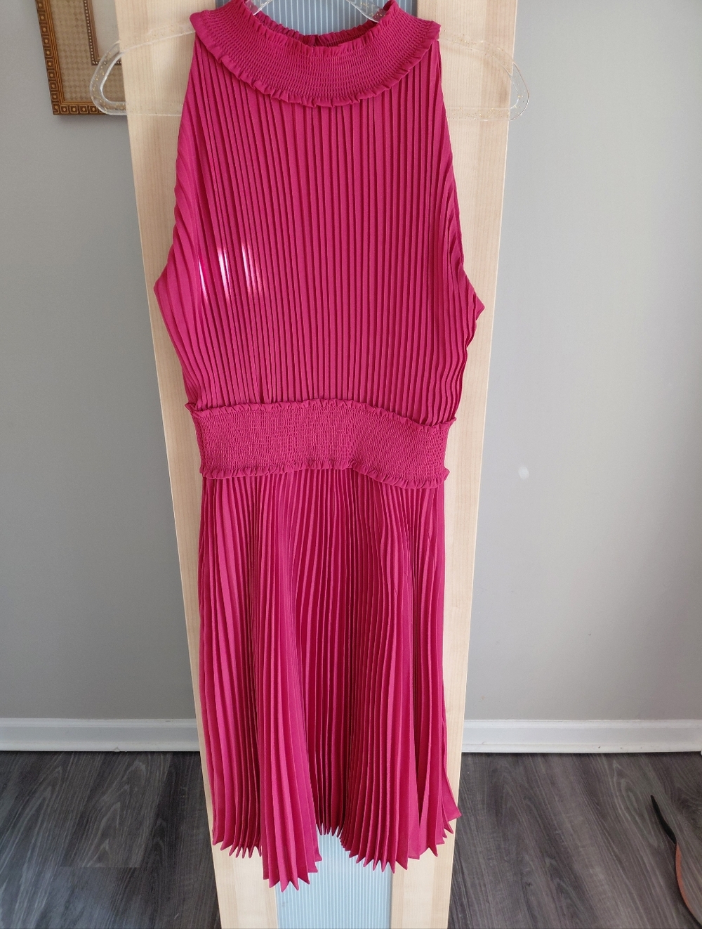 Nanette Lepore Fuchsia Pleated Midi Dress